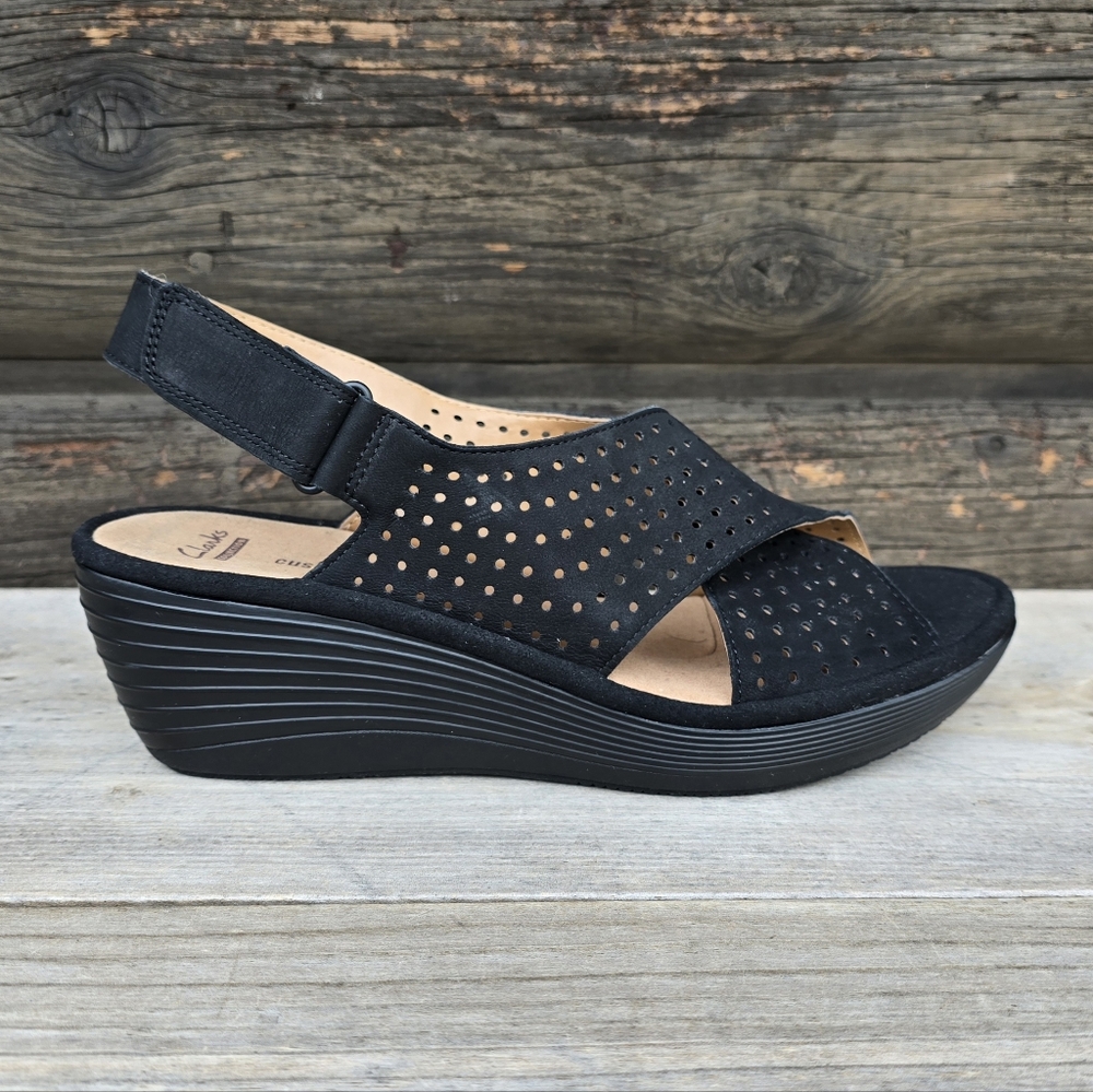 Clarks NEW Reedly Variel Modern Minimalist Comfort Wedge Sandals 10M